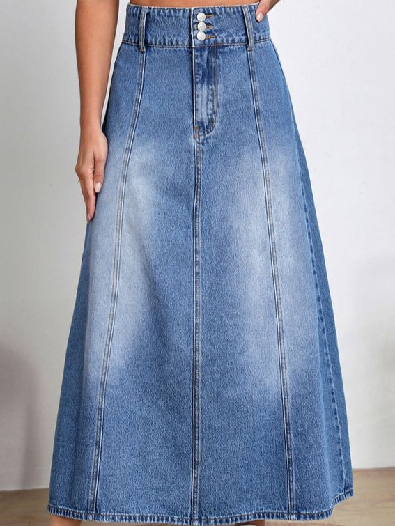 Denim Long Skirt-Style Meets Comfort: Women’s Denim Essential