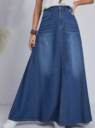 Denim Long Skirt-Style Meets Comfort: Women’s Denim Essential
