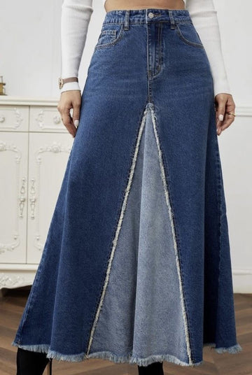 Denim Long Skirt-Style Meets Comfort: Women’s Denim Essential