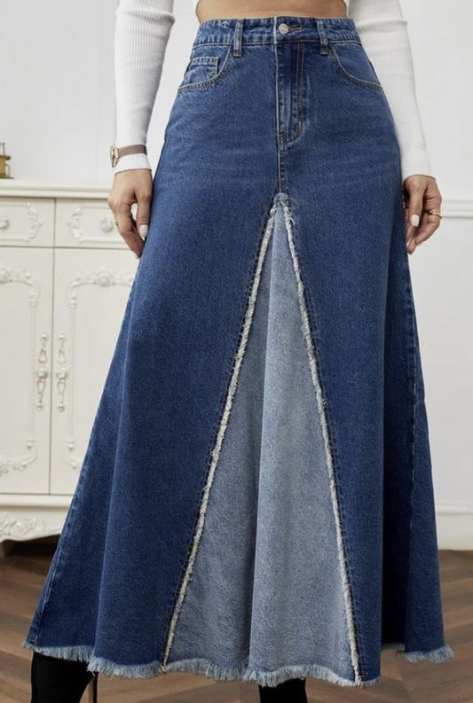 Denim Long Skirt-Style Meets Comfort: Women’s Denim Essential