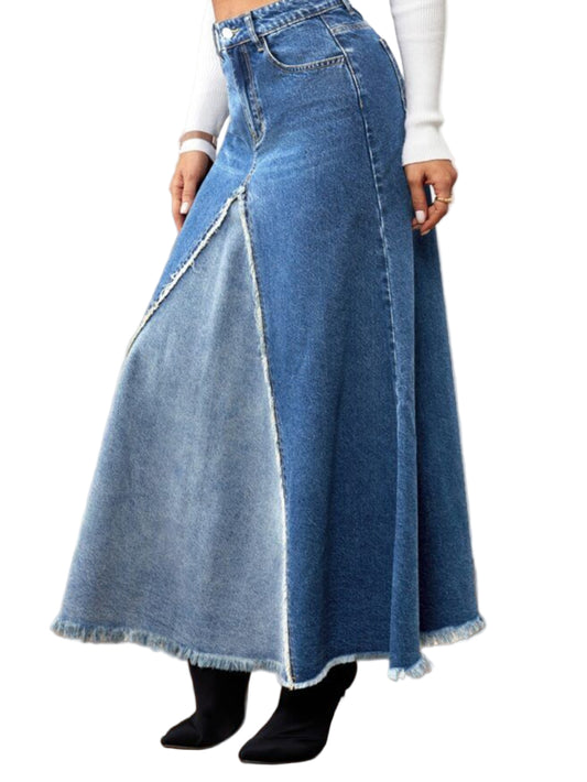 Denim Long Skirt-Style Meets Comfort: Women’s Denim Essential