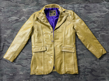 Python Embossed Cowhide Leather Jacket