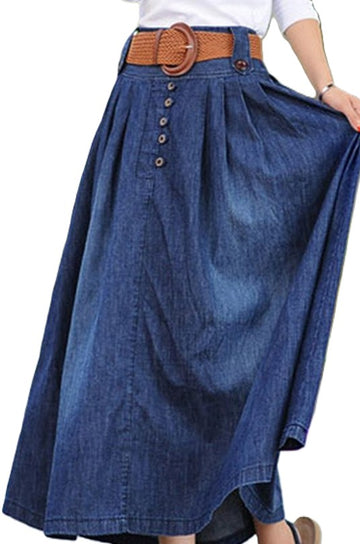 Denim Long Skirt-Style Meets Comfort: Women’s Denim Essential