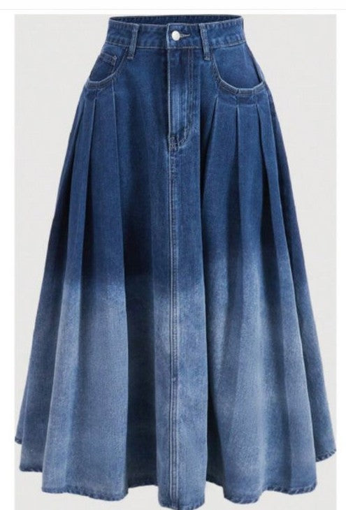 Denim Long Skirt-Style Meets Comfort: Women’s Denim Essential