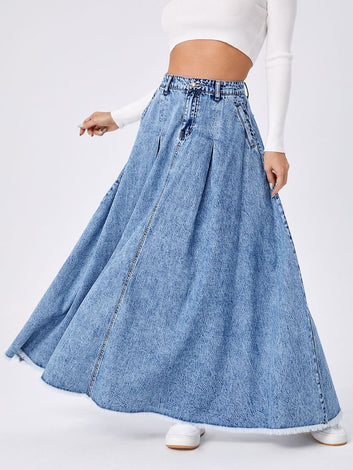 Denim Long Skirt-Bold & Beautiful in Denim