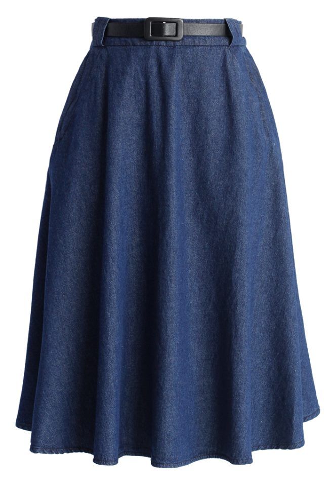 Denim Long Skirt-Bold & Beautiful in Denim