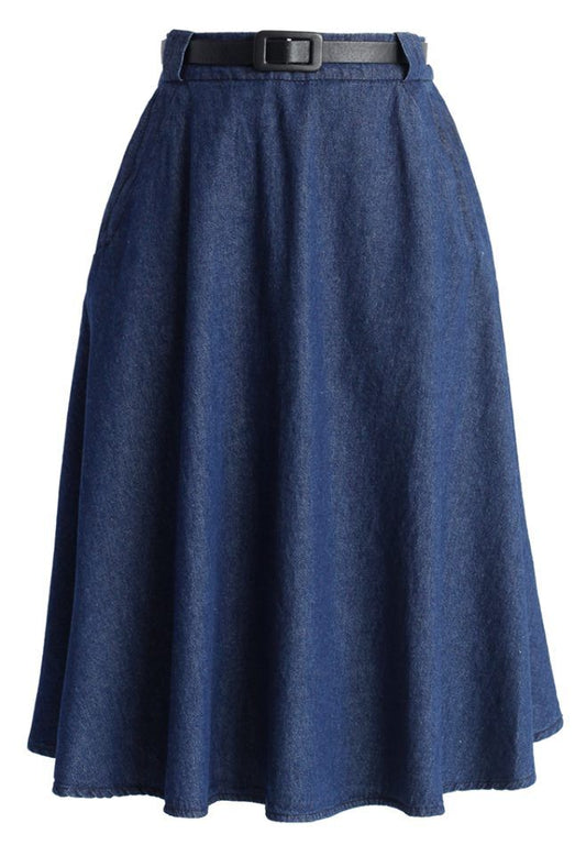 Denim Long Skirt-Bold & Beautiful in Denim