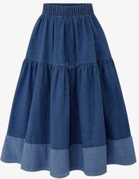 Denim Long Skirt-Style Meets Comfort: Women’s Denim Essential